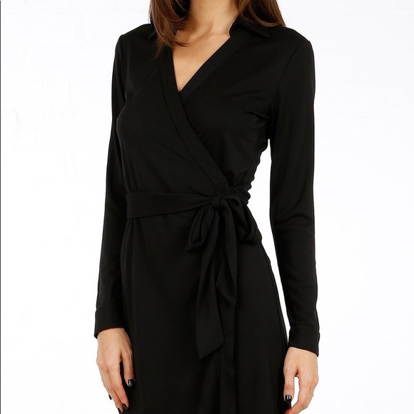 ANGL Dresses & Skirts - ANGL Little Black Wrap Dress
